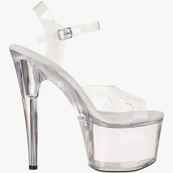 Ellie Shoes Women's Stiletto Clear Sandal Heeled New Size 6 - Picture 2 of 6